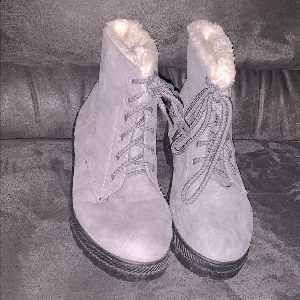 Grey boots